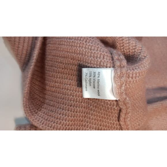 Benedetta Pink Wool Blend Sweater Small | Merino Cashmere Ribbed Hem Pullover - Picture 3 of 4